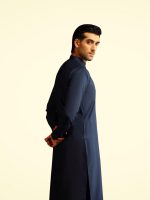 Premium Blue Blended Kameez Shalwar - Image 3