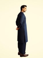 Premium Blue Blended Kameez Shalwar - Image 5