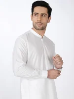 White Cotton Kurta Trouser - Image 2