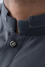 Ash Grey Detailing Kurta Pajama - Image 3